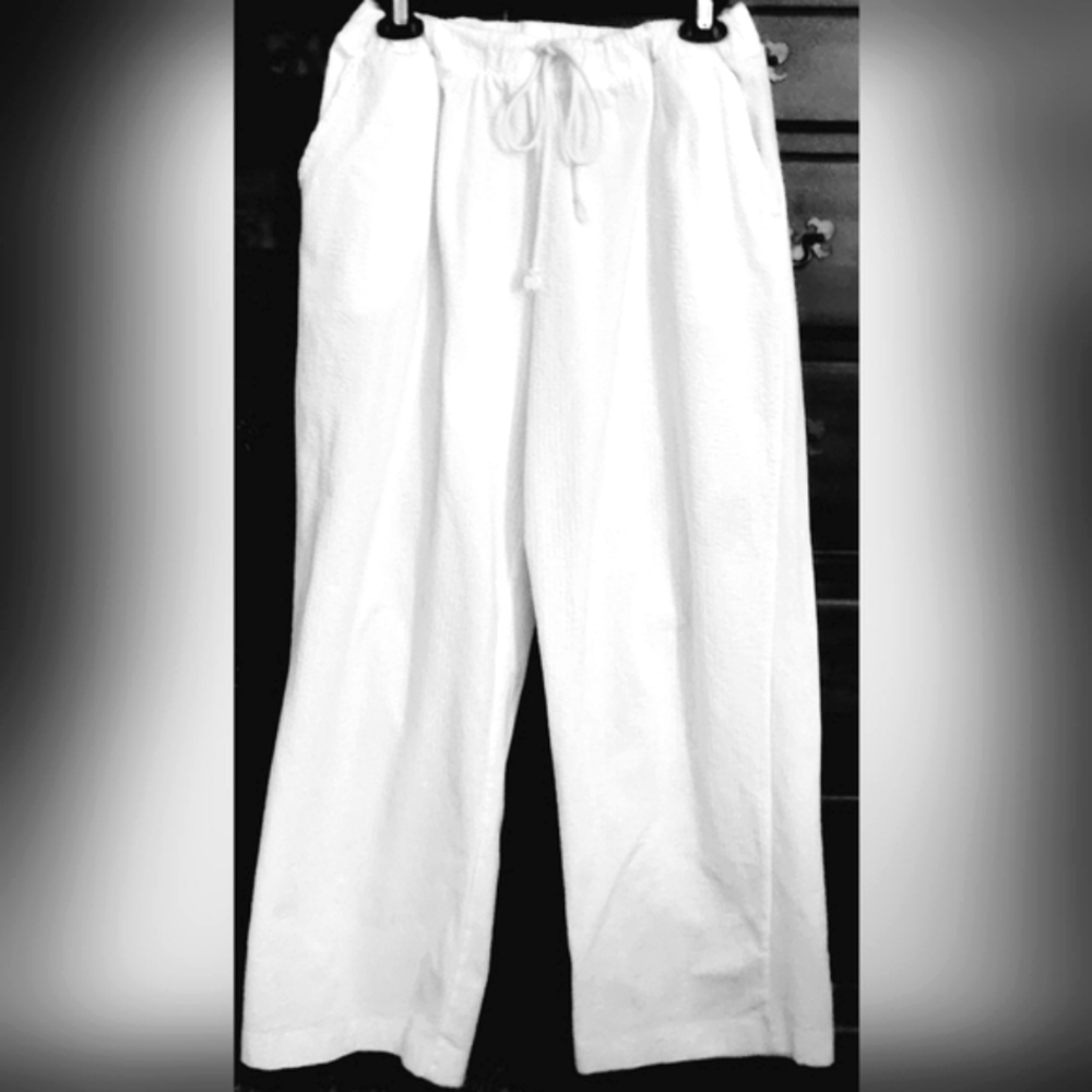J. Crew Palazzo Women's  White Textured Pants XXL
